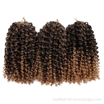 8 Inch Short Marley bob Braids Crochet Hair Pre Stretched Marly Bob Ombre Kinky Curly Twist Braiding Hair